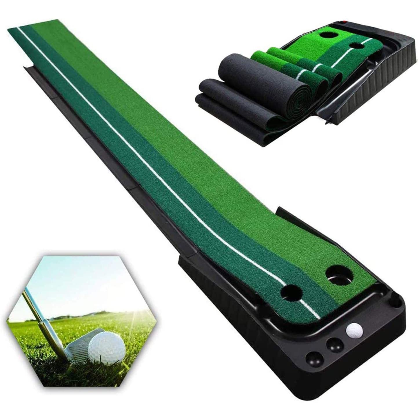Golf Putting Mat - Entrenadores de golf plegables de 2,5