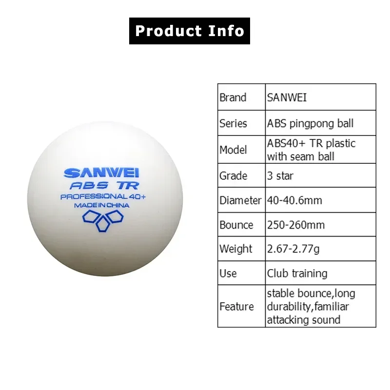 SANWEI-ABS TR Pelotas de tenis - Ping Pong Ball Set reseña y precio