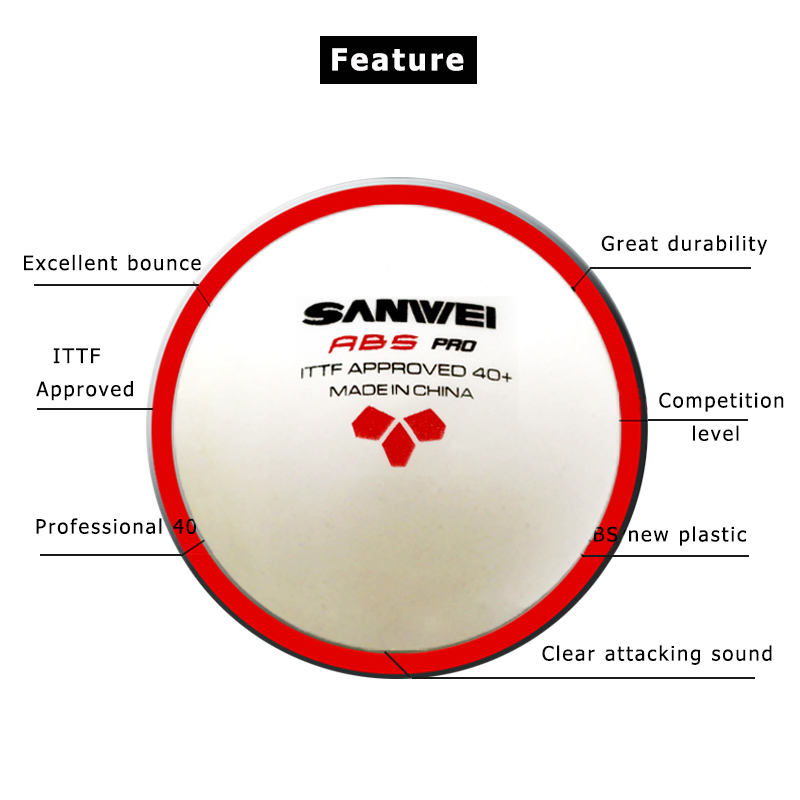 SANWEI ABS PRO 3-Star 40+ pelo - Ping Pong Ball Set reseña y precio